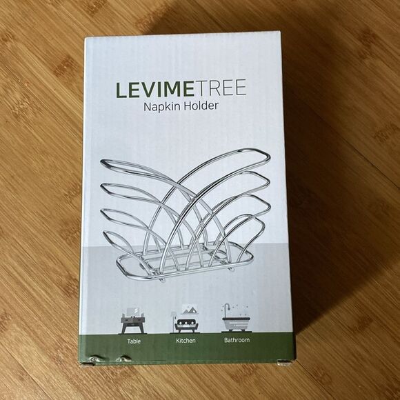 LEVIMETREE Silver Napkin Holder Stainless Steel Napkin Holders for Tables NEW - Picture 1 of 7